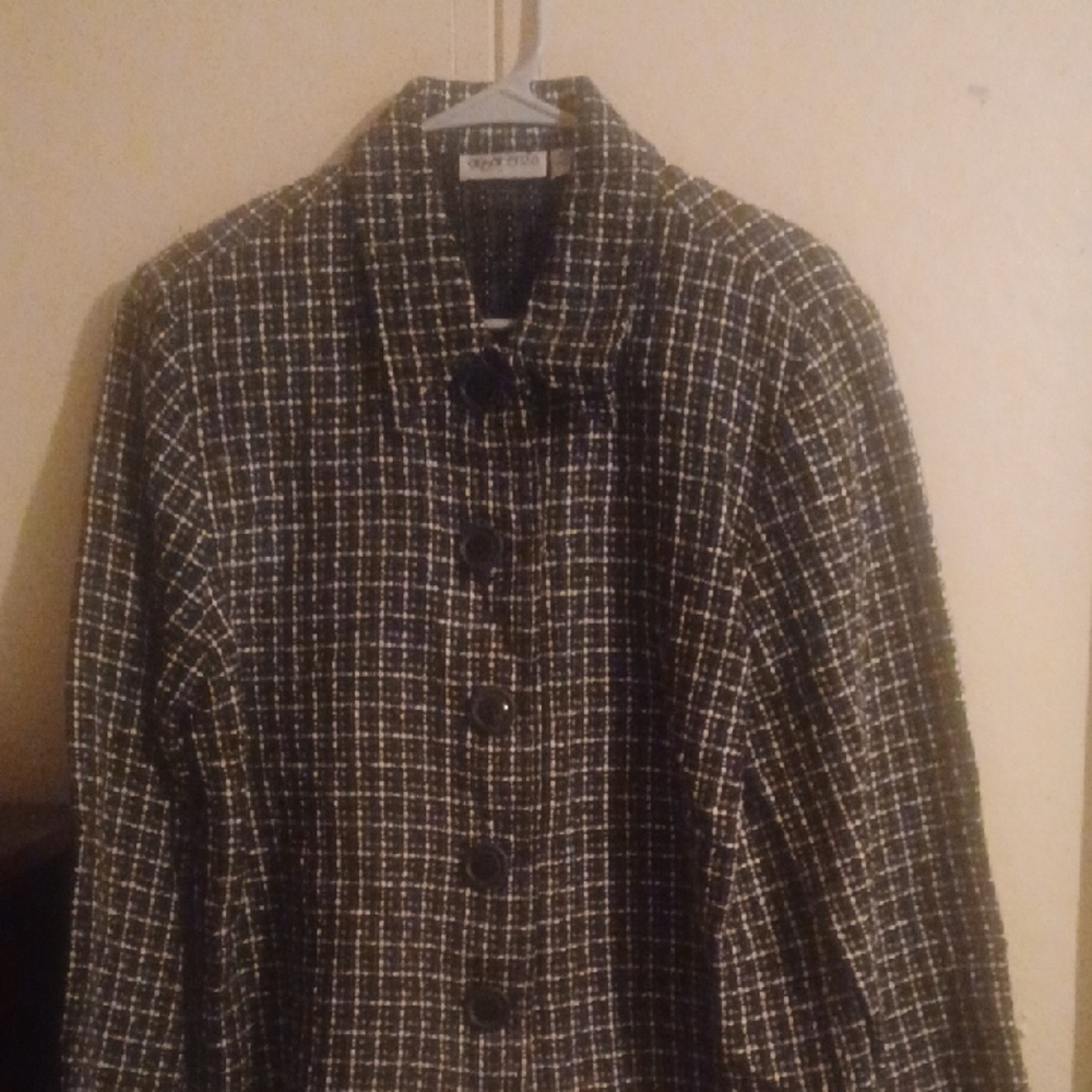 Apparenza Black and White Tweed Blazer